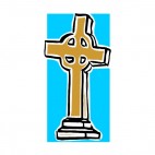 Brown celtic cross , decals stickers