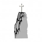 Cross on hill, decals stickers
