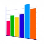 Multi colors bar graph, decals stickers