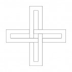 Interlaced cross, decals stickers