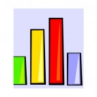 Multi colors bar graph, decals stickers