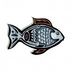 Blue and red fish figure, decals stickers