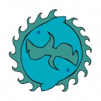 Blue sun design figure, decals stickers