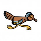 Brown and blue magpie walking figure, decals stickers