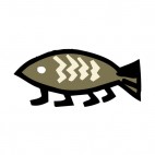 Green fish with legs figure, decals stickers
