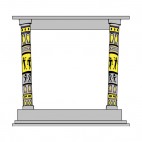 Egyptian columns with drawing design, decals stickers