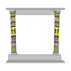 Egyptian columns with drawing design, decals stickers
