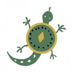 Gold and green with black spots turtle figure, decals stickers