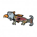 Blue and grey fish bird figure, decals stickers