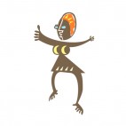 Aboriginal woman with open arms and orange hat figure, decals stickers