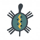 Green and grey turtle with yellow line figure, decals stickers