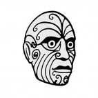Grey with black drawing aboriginal mask, decals stickers