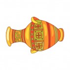 Multi colored with gold handle carafe artifact, decals stickers