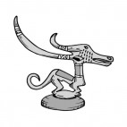 Animal with long horns statue artifact, decals stickers