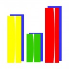 Yellow green and red bar graph, decals stickers