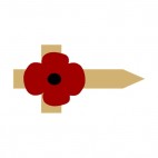 Remembrance day cross, decals stickers