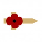 Remembrance day cross, decals stickers