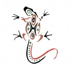 Green and brown with red tail Lizard figure, decals stickers