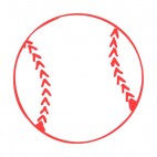 Red baseball ball, decals stickers