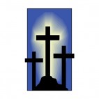 Three crosses on a hill illumination, decals stickers