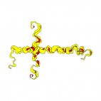 Yellow and red cross, decals stickers