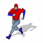 Baseball player running, decals stickers