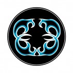 Black white and blue design, decals stickers