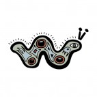 Green snake with brown and black drawing figure, decals stickers