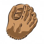 Brown baseball glove, decals stickers