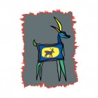 Blue with yellow horns deer figure, decals stickers