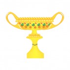 Gold cup with green and red diamond artifact, decals stickers