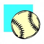 Baseball ball with black stitches, decals stickers