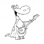 Dinosaur playing guitar, decals stickers