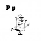 Alphabet P  policeman, decals stickers