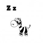 Alphabet  Z   zebra, decals stickers