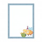 Bee with gift blue frame and border, decals stickers
