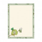 Clover leaf with hat and cane green frame and border, decals stickers