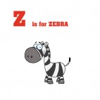 Z is for zebra    zebra smiling, decals stickers
