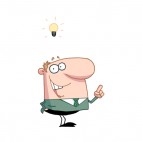 Man has light bulb idea moment, decals stickers