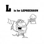 L is for leprechaun   leprechaun with irish flag , decals stickers
