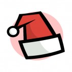 Santa hat with pink backround, decals stickers