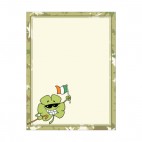 Clover leaf with irish flag green frame and border, decals stickers