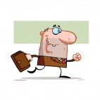 Businessman walking with briefcase, decals stickers