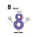 Purple number 8 eight , decals stickers