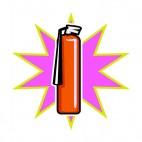 Fire extinguisher with nozzle with purple backround, decals stickers