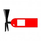 Fire extinguisher with nozzle, decals stickers