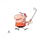 Man swinging golf club, decals stickers