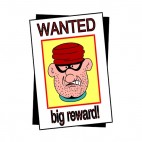 Crime wanted big reward, decals stickers