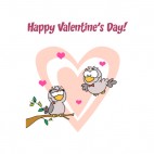 Happy valentine day love birds with heart backround , decals stickers