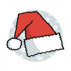 Santa hat with blue backround with snowflakes, decals stickers